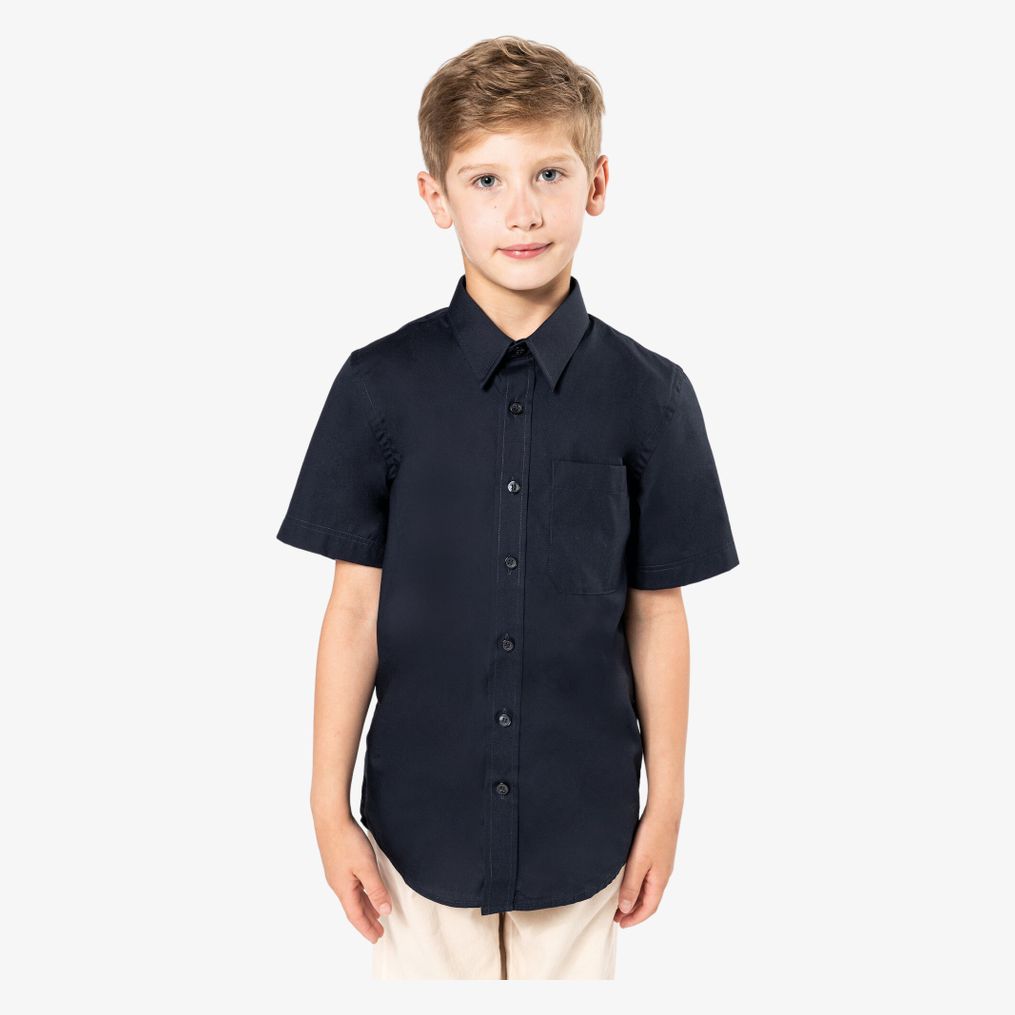 Chemise popeline manches courtes enfant kariban