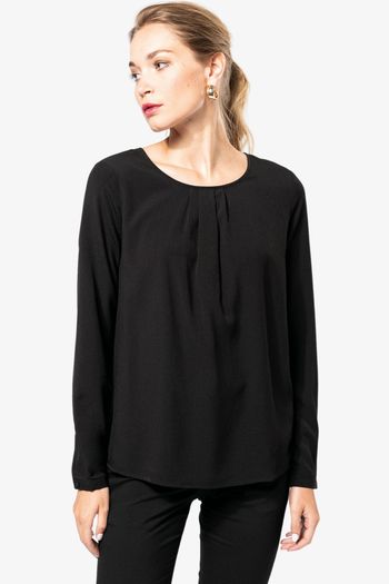 Image produit Blouse crêpe manches longues femme