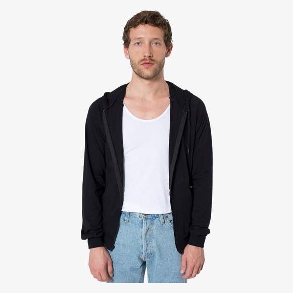 Unisex fine jersey zip hoodie  American apparel