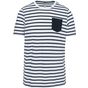 Kariban T-shirt rayé marin avec poche manches courtes striped_white/navy