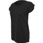 Build Your Brand Ladies Extended Shoulder Tee black