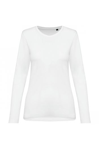 Image produit T-shirt Supima® col rond manches longues femme