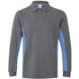 Velilla Polo bicolore manches longues grey/sky_blue