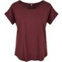 Build Your Brand Ladies Long Slub Tee cherry