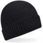 Beechfield Bonnet en coton biologique avec écusson black