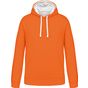Kariban sweat-shirt capuche contrastée femme orange/white
