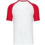 kariban Baseball - T-shirt bicolore manches courtes white/red