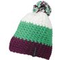 Myrtle Beach Crocheted Cap with Pompon purple/lime_green/white
