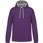 Kariban Sweat à capuche bicolore purple/oxford_grey