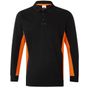 Velilla Polo bicolore manches longues black/orange