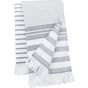 Kariban Fouta rayée avec franges striped_white/smoke