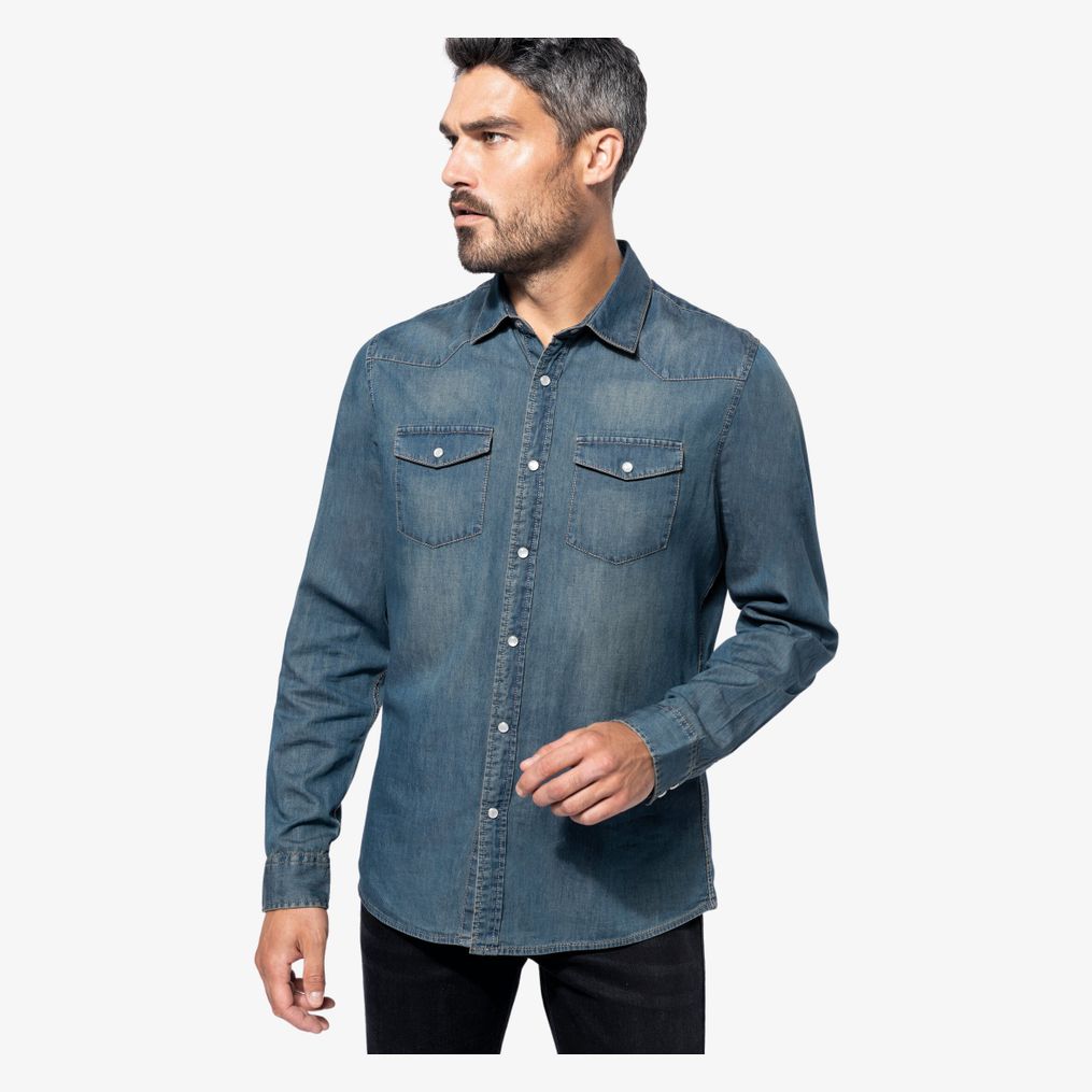 Chemise denim manches longues homme kariban