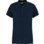 WK Designed To Work Polo Day To Day contrasté manches courtes femme navy/fluorescent_yellow
