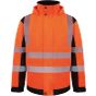 Korntex Premium printable Hi-Vis softshell safety jacket Copenhagen Signal orange / Black