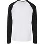 Build Your Brand Basic Contrast Raglan Longsleeve white/black