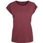 Build Your Brand Ladies Extended Shoulder Tee cherry