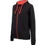Kariban sweat-shirt zippé capuche contrastée femme black/red