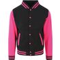AWDis Just Hoods Veste Varsity jet_black/hot_pink