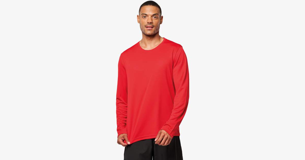 T-shirt de sport à manches longues pour hommes, haut d