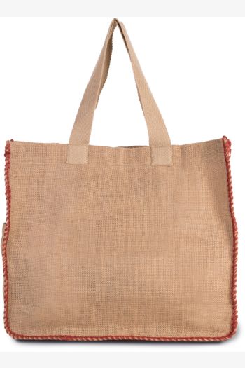 Image produit Sac en jute avec coutures contrastées