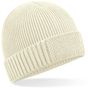 Beechfield Bonnet en coton biologique avec écusson sand