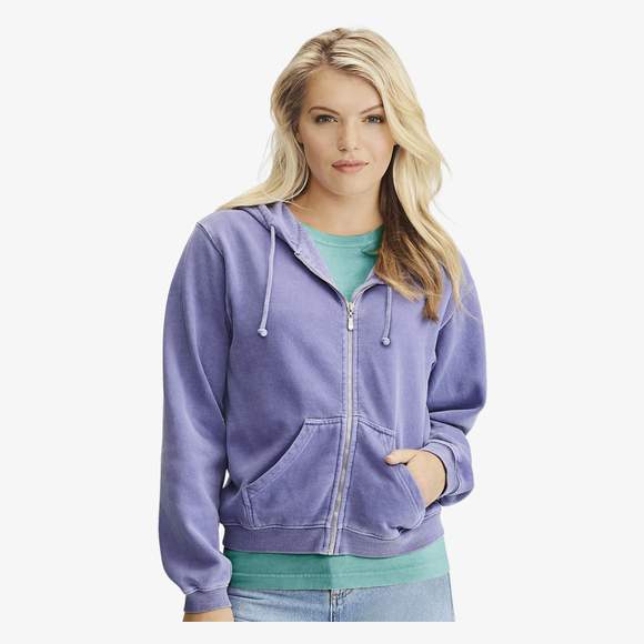 Ladies` Full Zip Hooded Sweatshirt Comfort colors