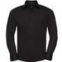Russell Collection Men’s long sleeve fitted stretch shirt black
