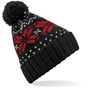 Beechfield Bonnet Fair Isle snowstar® black/classic_red/white