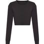 AWDis Just Ts Women's Long Sleeve Cropped T - heather_black - L