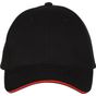 Black&Match Casquette 6 pans black/red