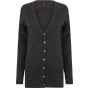 Henbury Ladies v-neck button pocket cardigan grey_marl