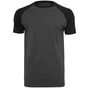 Build Your Brand Raglan Contrast Tee charcoal/black