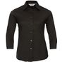 Russell Collection Ladies’ 3/4 sleeve fitted stretch shirt chocolate