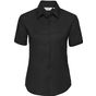 Russell Collection Ladies’ short sleeve tailored oxford shirt black