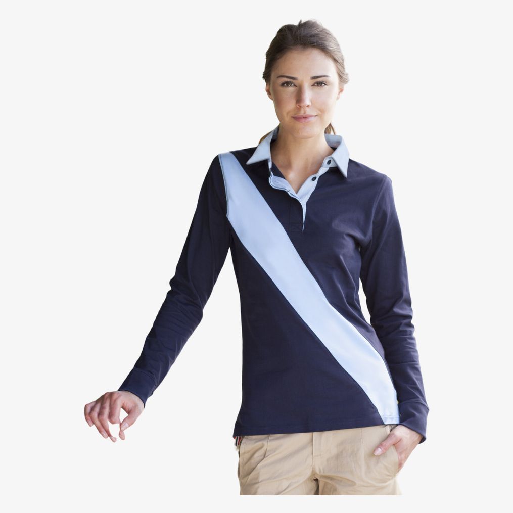 LADIES DIAGONAL STRIPE RUGBY  Front Row