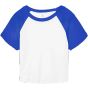 Bella Women's micro rib raglan baby tee white/true_royal