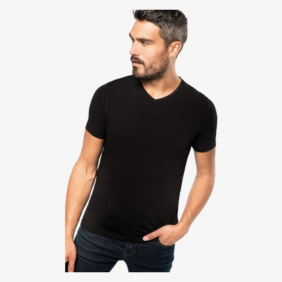 Tee shirt manche discount courte homme col v