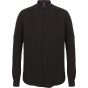 Henbury Men's mandarin shirt, roll-tab sleeve black