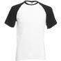 fruit of the loom Shortsleeve Baseball T - blanc/noir - M