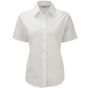 Russell Collection Ladies’ short sleeve tailored oxford shirt white