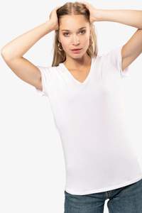 Image produit T-shirt col V manches courtes femme
