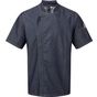 Premier Veste de cuisinier à manches courtes et à fermeture zippée indigo_denim