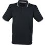 Henbury Men's coolplus tipped polo shirt black/white