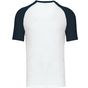 kariban Baseball - T-shirt bicolore manches courtes white/navy