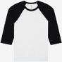 Bella Unisex 3/4 sleeve baseball tee - white/black - L