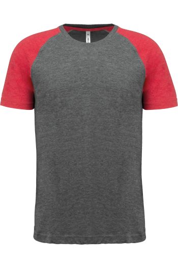 Image produit T-shirt triblend bicolore sport manches courtes unisexe