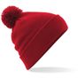 Beechfield Bonnet pompon original rouge classique