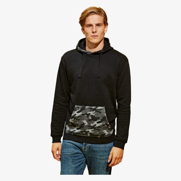 Sweatshirt à capuche homme à imprimé camouflage asquith & fox
