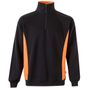 Velilla Sweat bicolore zippé black/orange