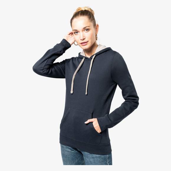 sweat-shirt capuche contrastée femme kariban